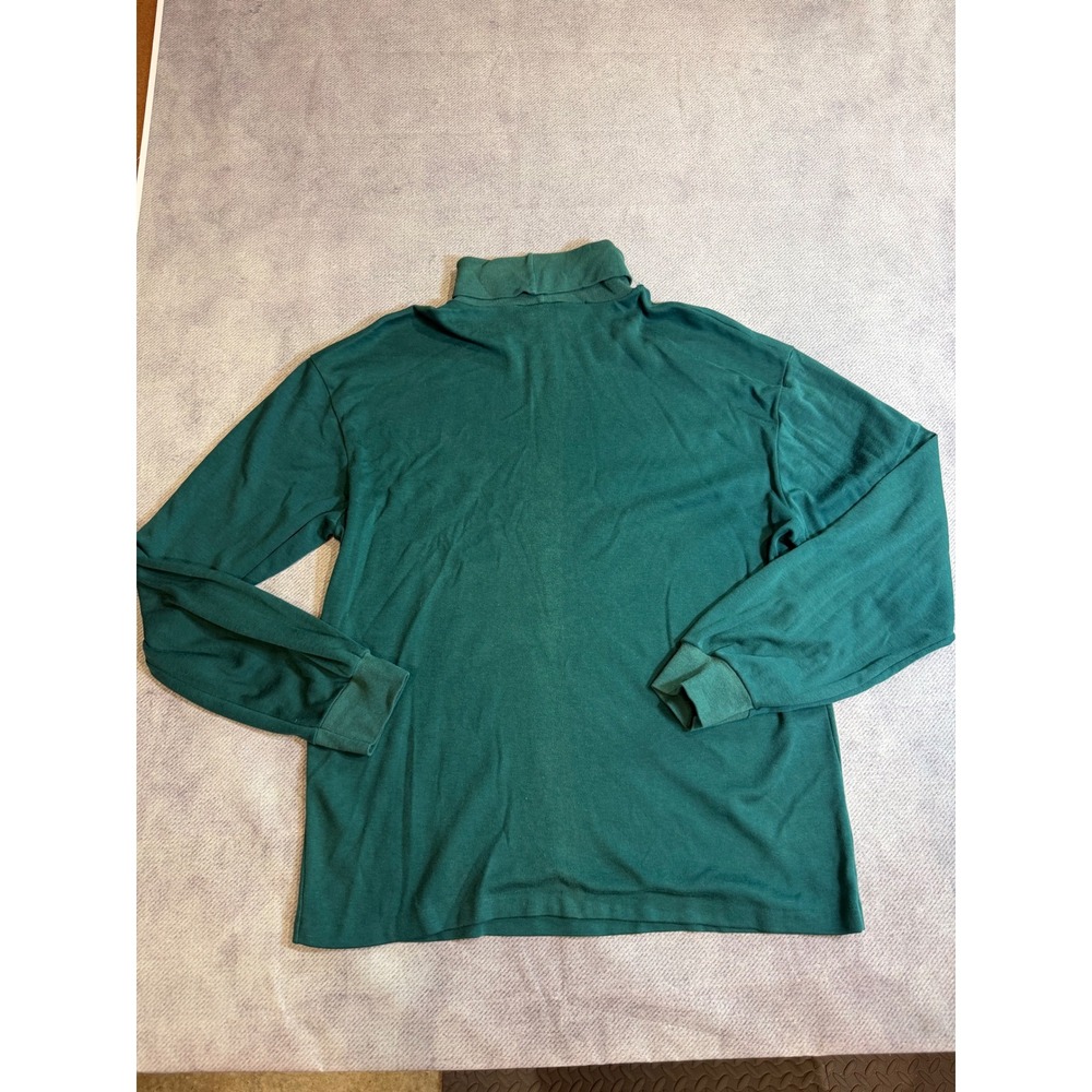 Vintage Wrangler Mens Forest Green Long Sleeve Turtleneck Shirt Made in USA L - Picture 2 of 6